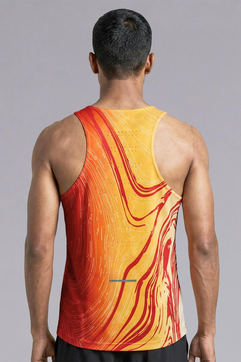 buy men running printed singlet online #Color_Lava