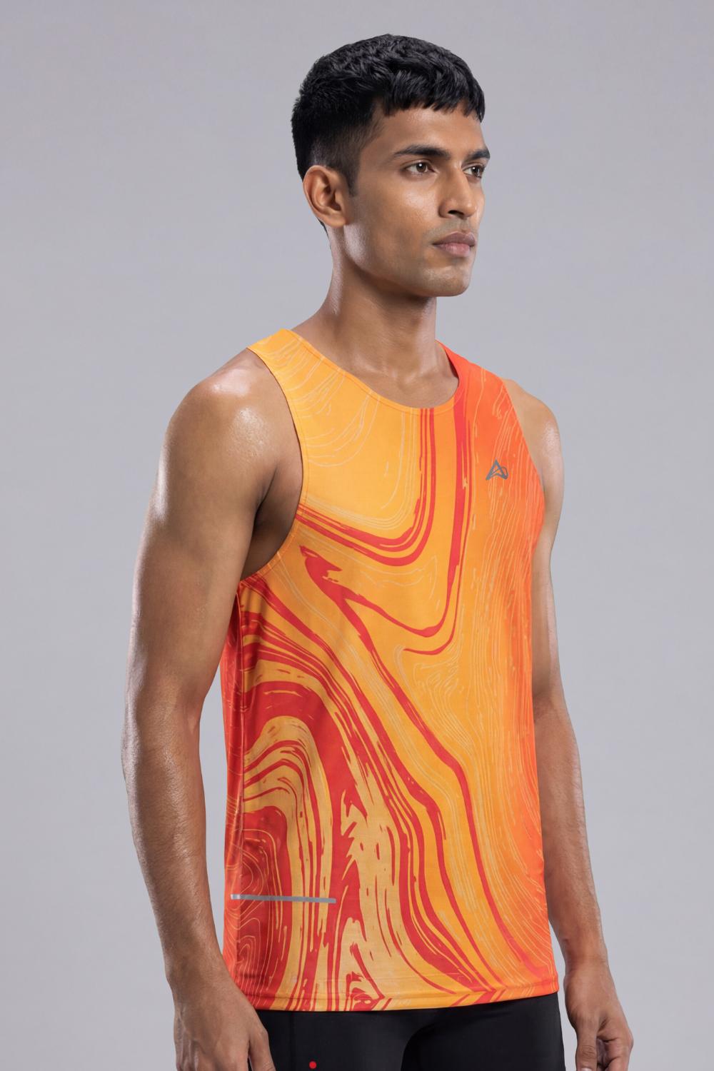buy men running printed singlet online #Color_Lava