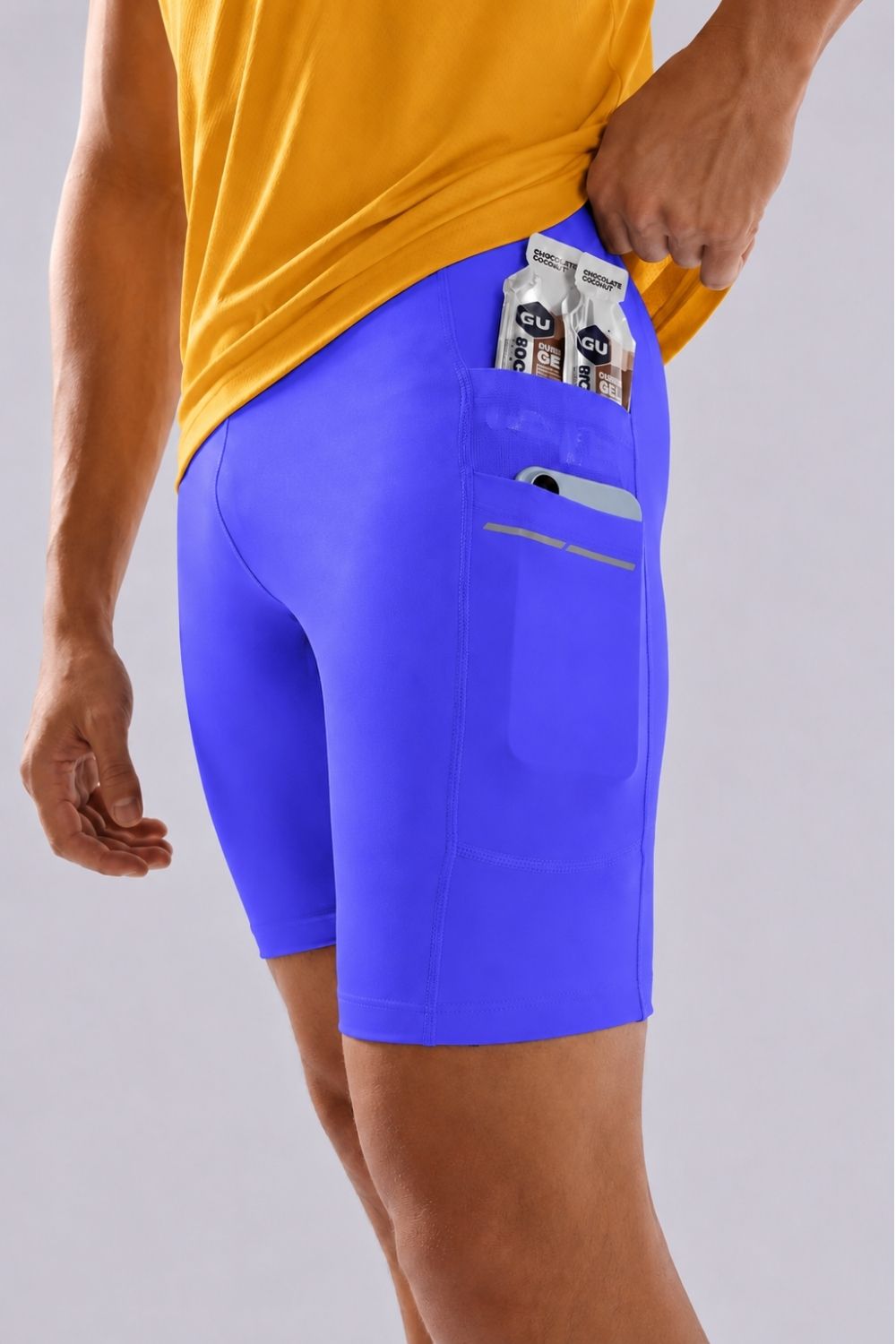best running shorts half tights for men #Color_Voltage Blue