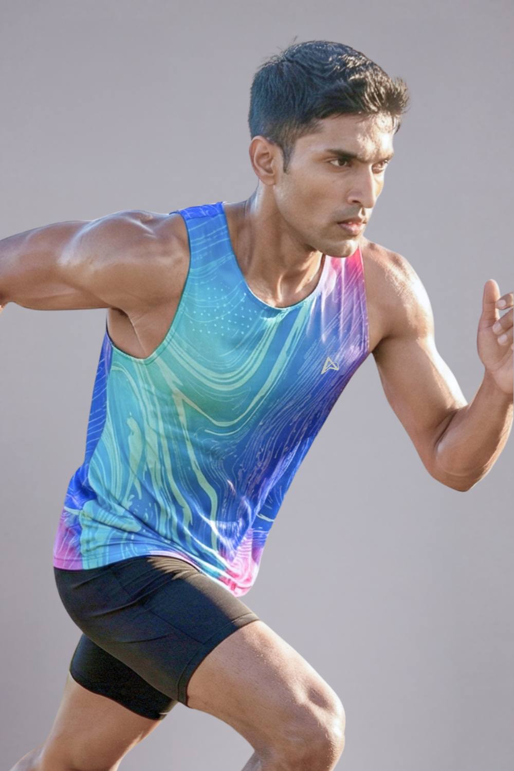 buy men running printed singlet online #Color_Stellar