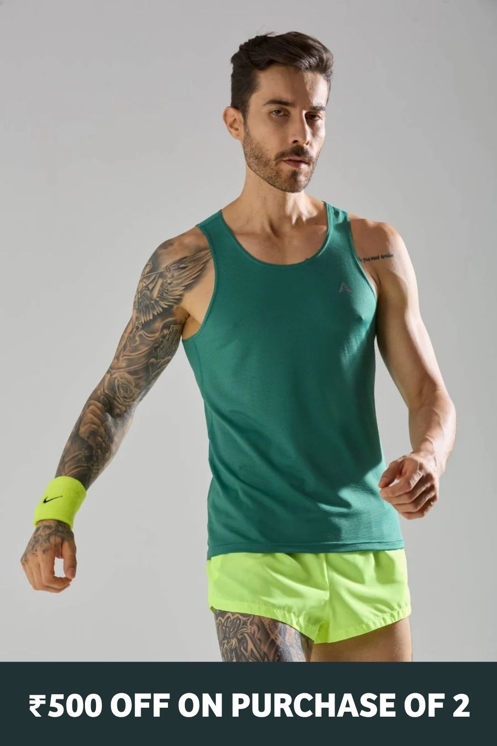 buy long run and workout vest or singlet online India #Color_Fir