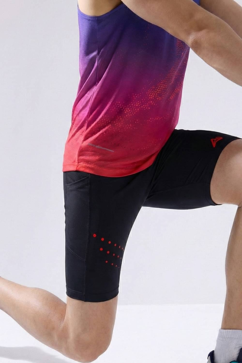 buy men 7 inch running half tights online #Color_Black
