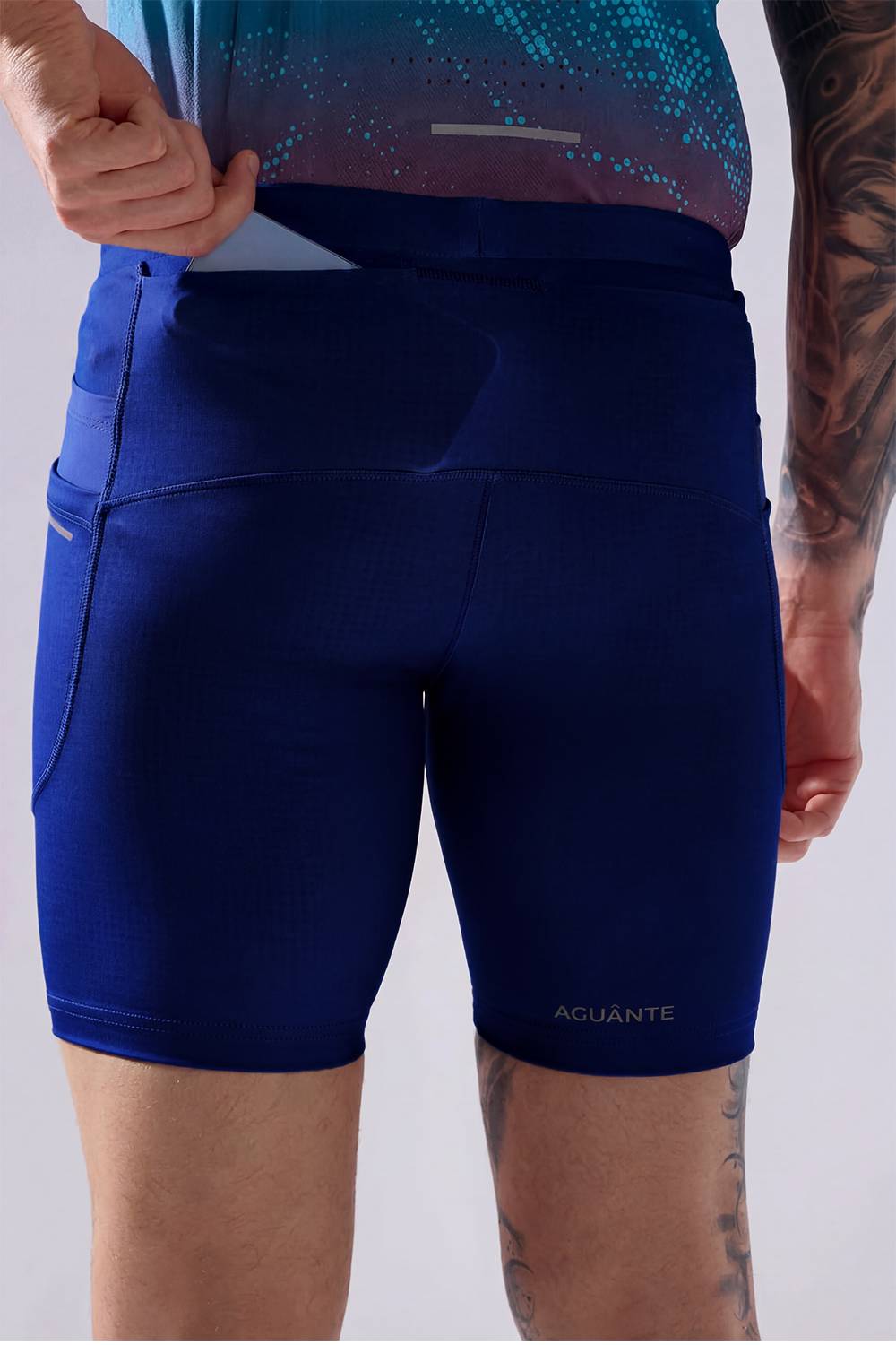 buy men 7 inch running half tights online #Color_Ink Blue