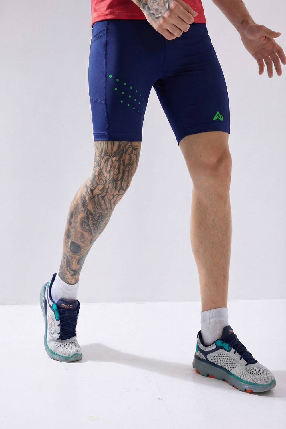 buy men 7 inch running half tights online #Color_Ink Blue