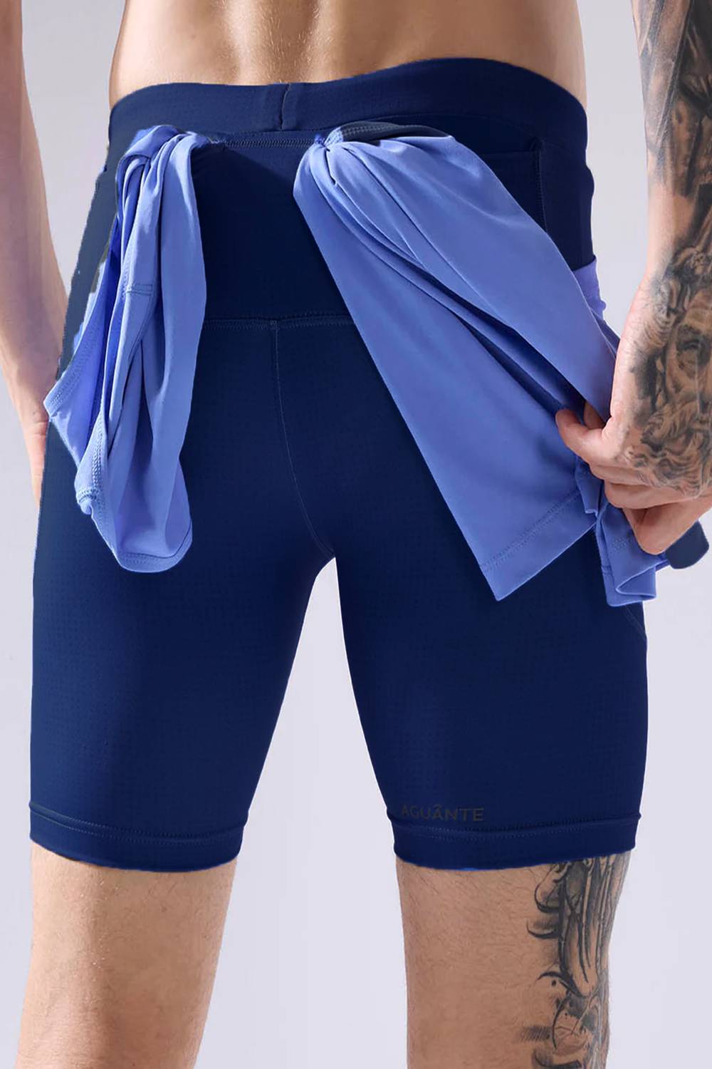 buy men 7 inch running half tights online #Color_Ink Blue