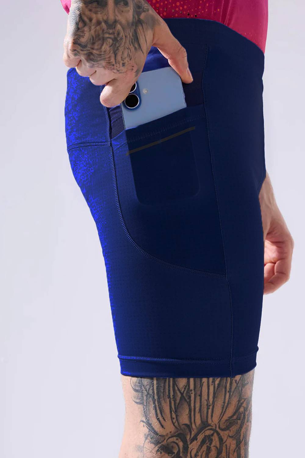 buy men 7 inch running half tights online #Color_Ink Blue