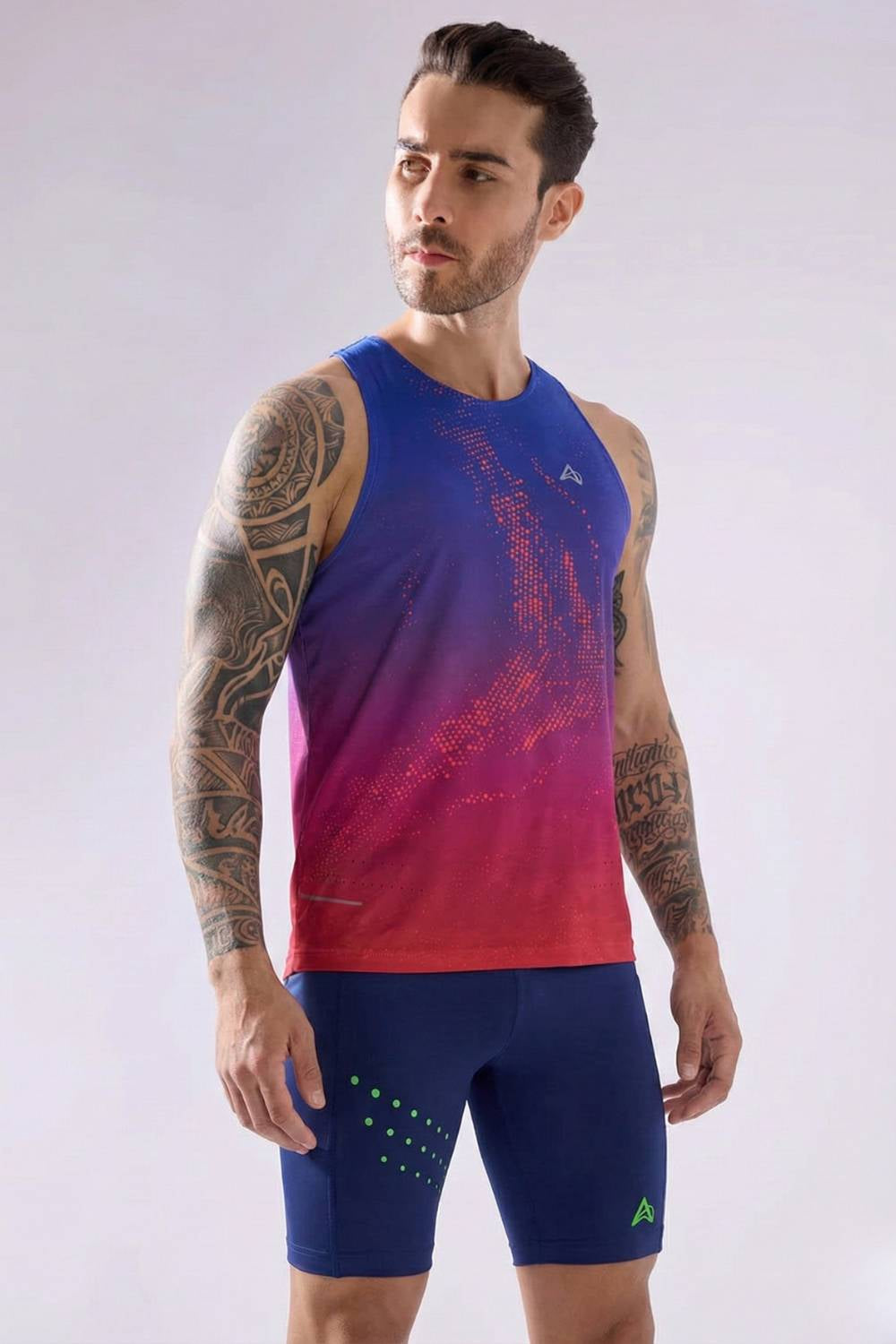 buy men 7 inch running half tights online #Color_Ink Blue