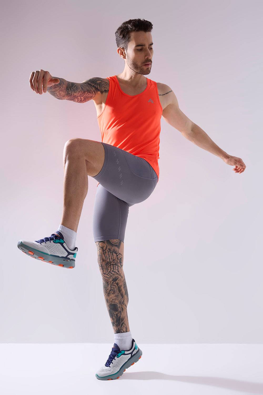 buy comfortable running half tights for long run online #Color_Smoked Pearl