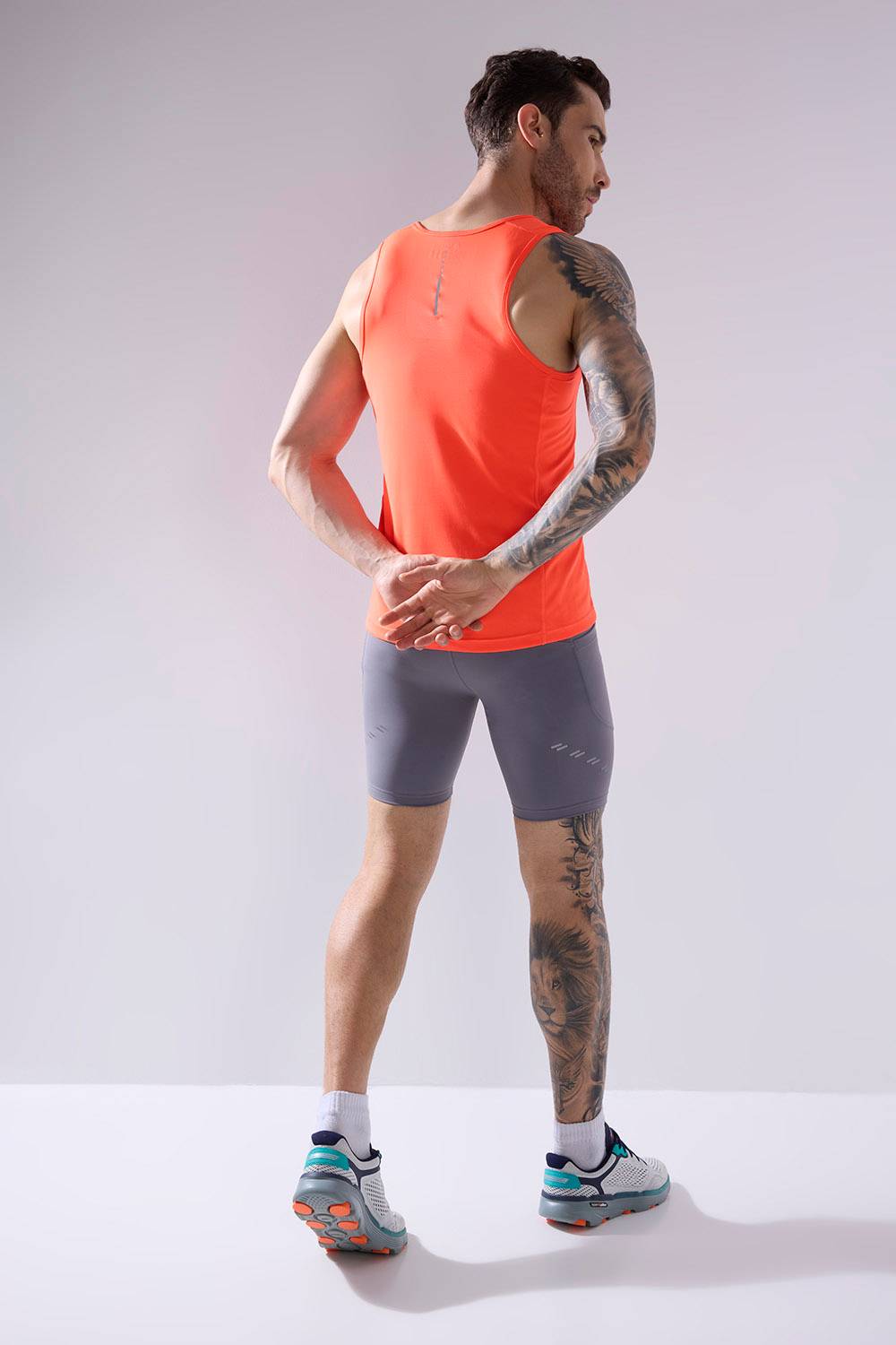 buy comfortable running half tights for long run online #Color_Smoked Pearl