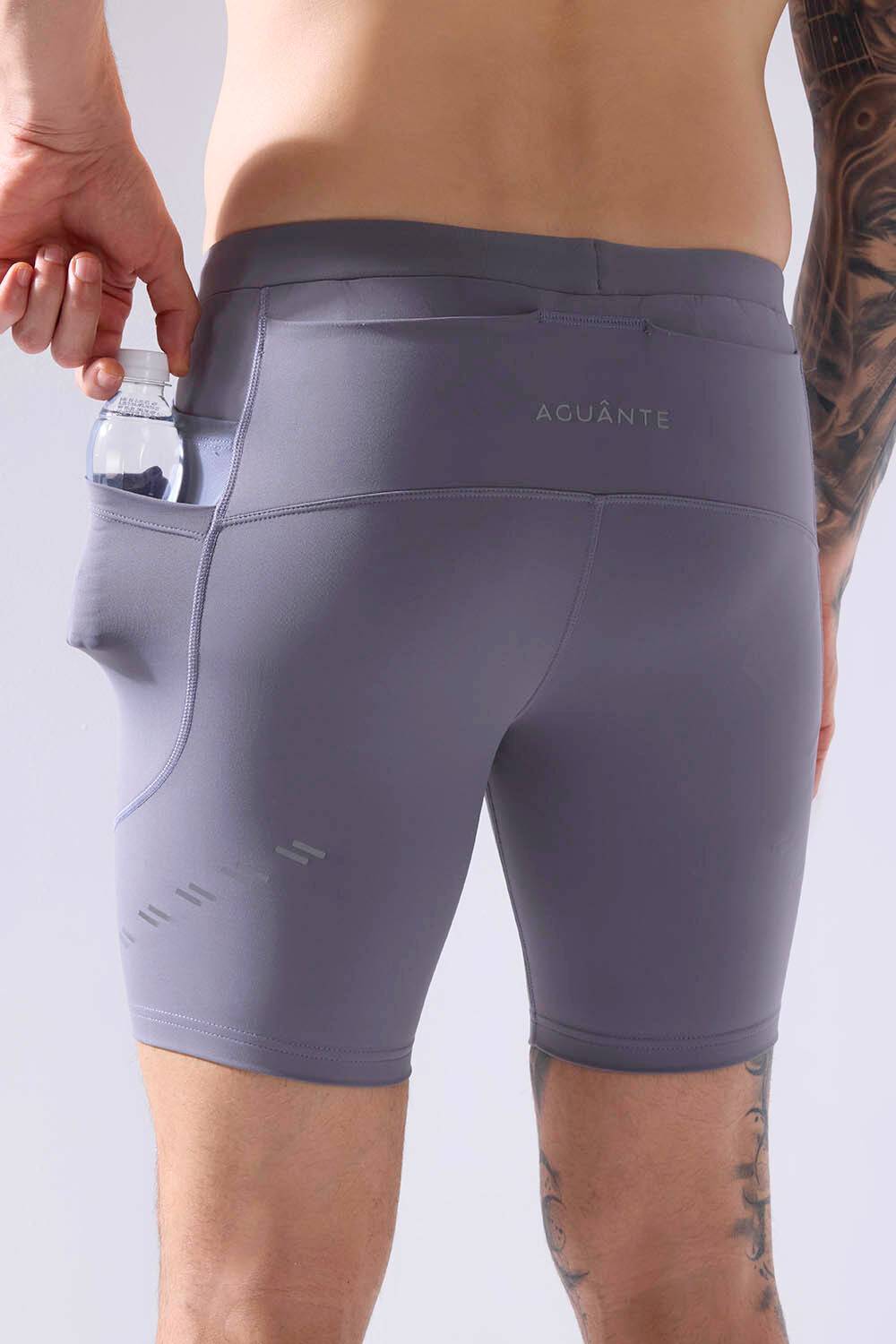 buy comfortable running half tights for long run online #Color_Smoked Pearl