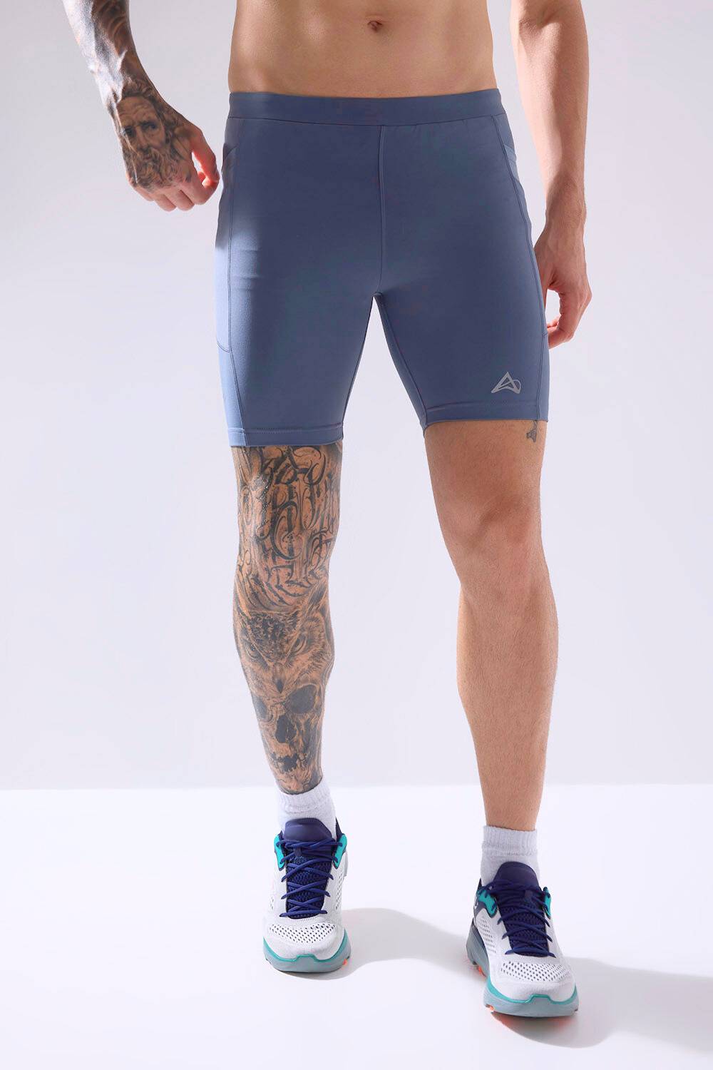 buy comfortable running half tights for long run online #Color_Stormy Weather