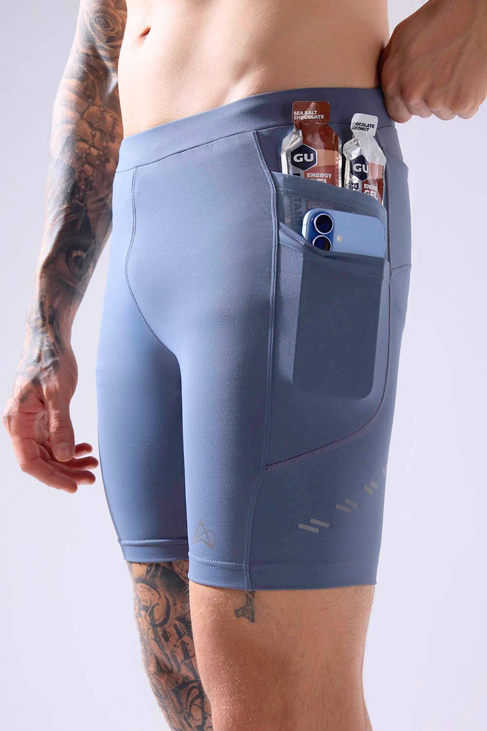 buy comfortable running half tights for long run online #Color_Stormy Weather