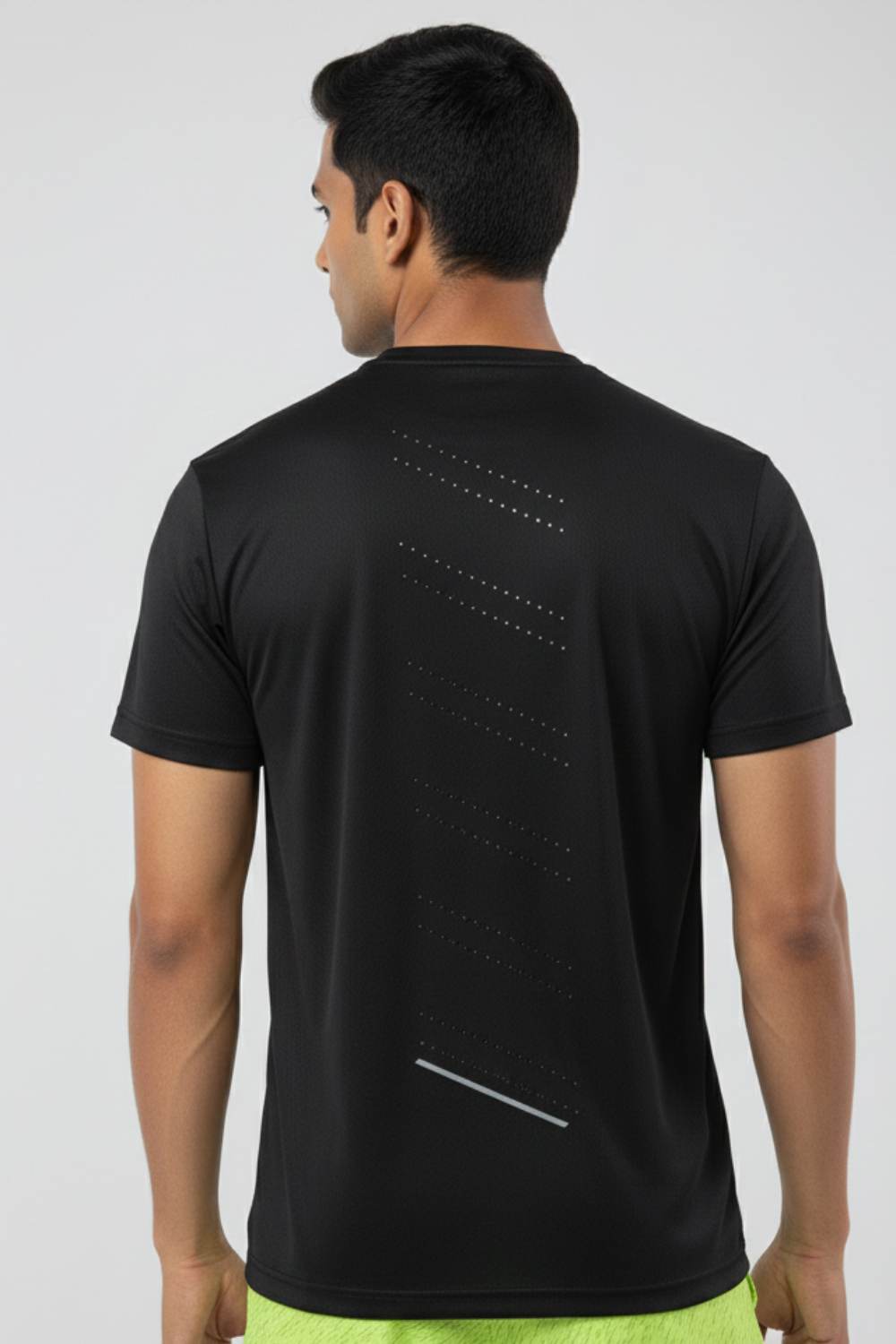 buy gym workout stretchable t-shirts for men #Color_Black