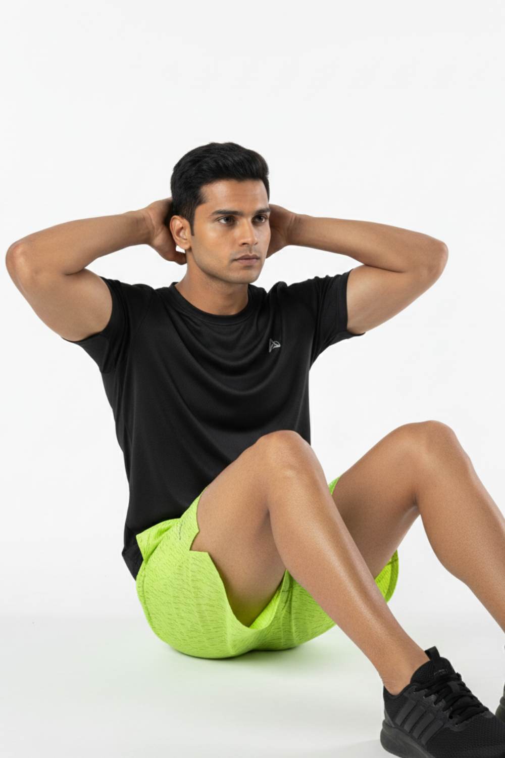 buy gym workout stretchable t-shirts for men #Color_Black