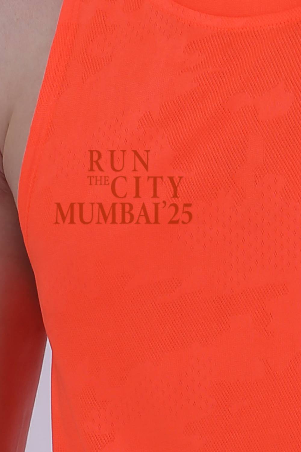 Buy Printed Vest for Men Runner #Color_Neon Orange Pr