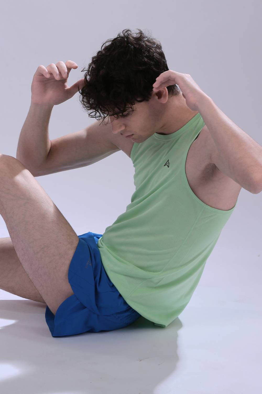 High-performance men’s running singlet with quick-dry fabric #Color_Summer Green