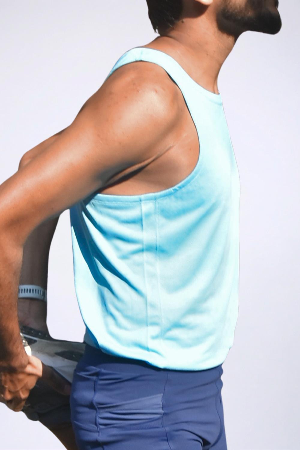 Aqua colour race singlet for men #Color_Aqua