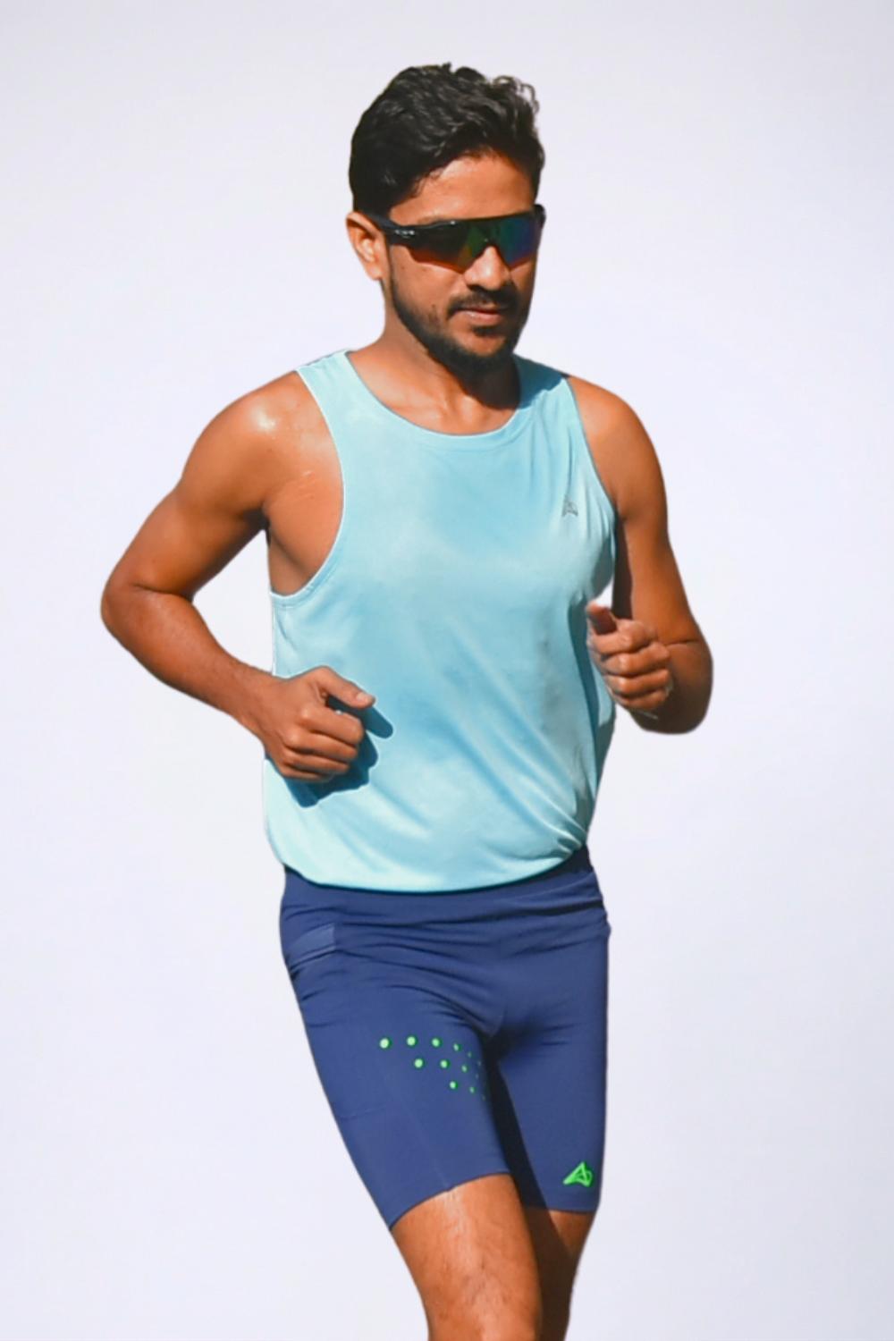 Aqua colour race singlet for men #Color_Aqua