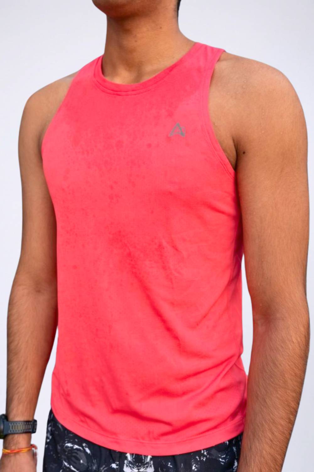 Coral colour race singlet for men #Color_Coral