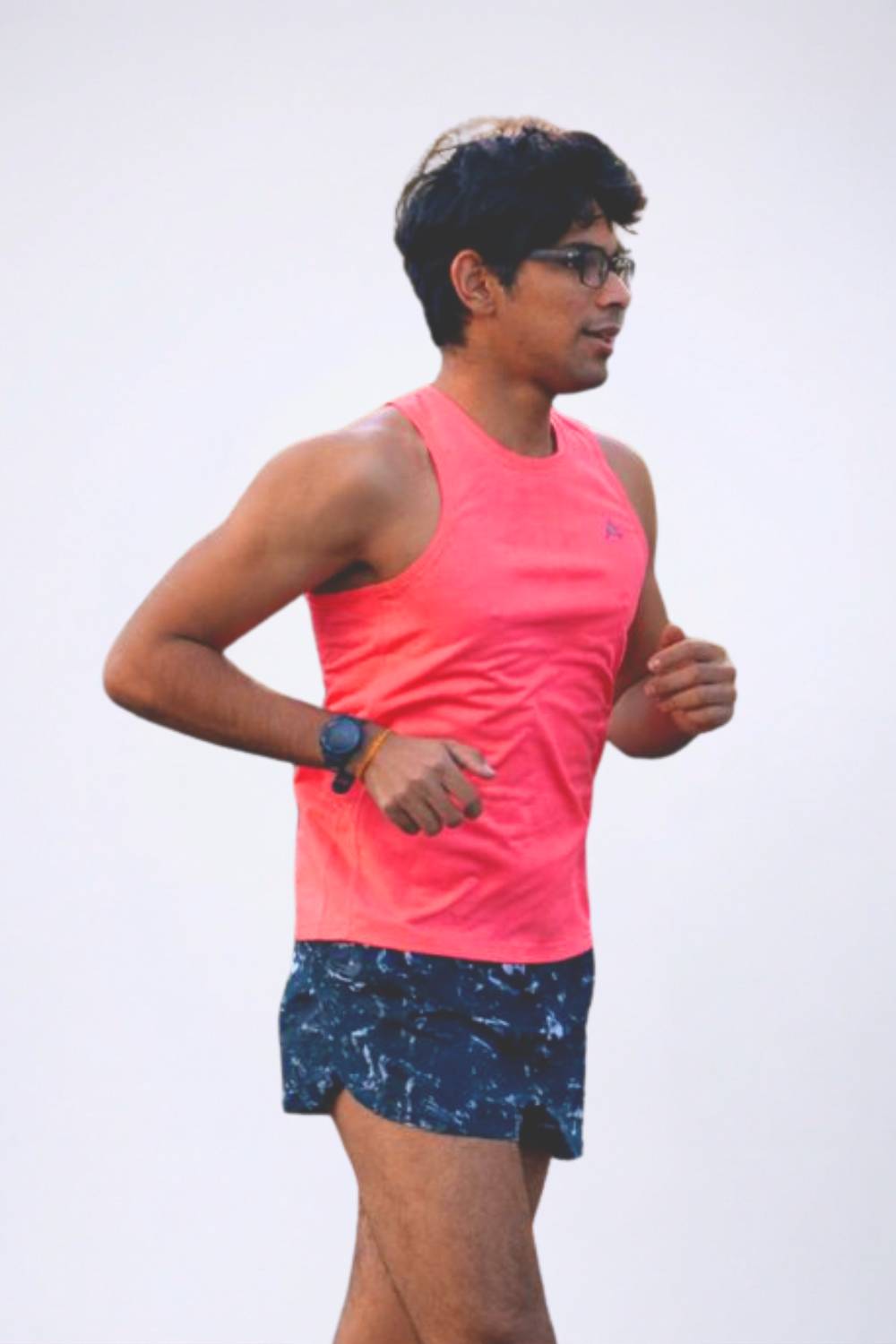 Coral colour race singlet for men #Color_Coral