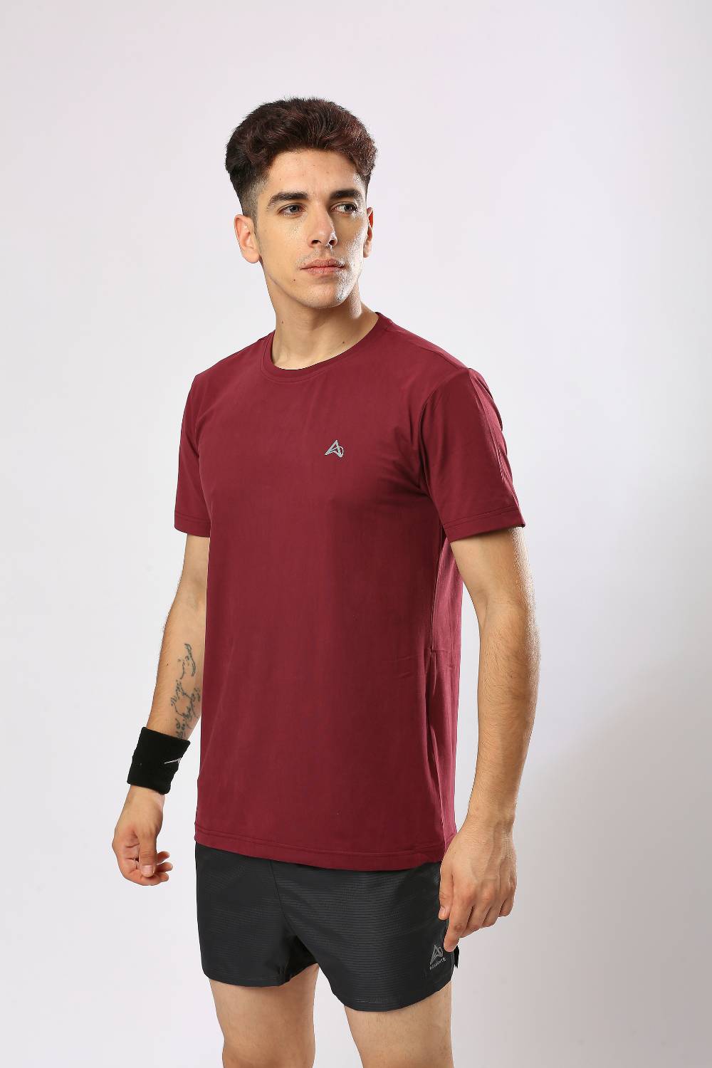 buy breathable lightweight polyester t-shirt for men #Color_Maroon