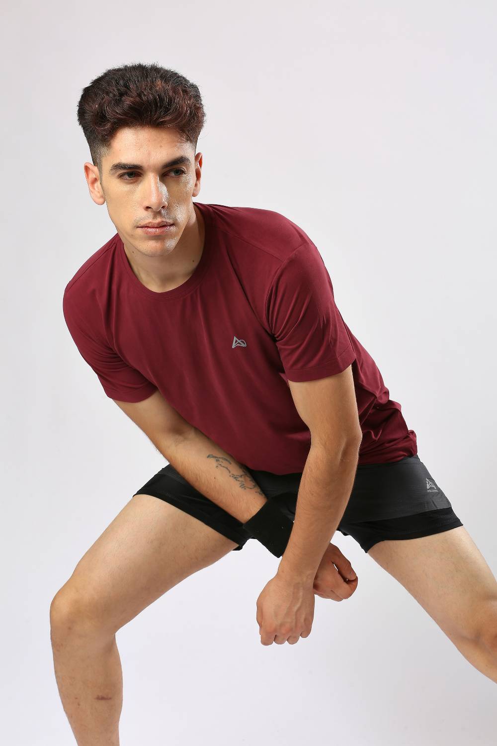 buy breathable lightweight polyester t-shirt for men #Color_Maroon