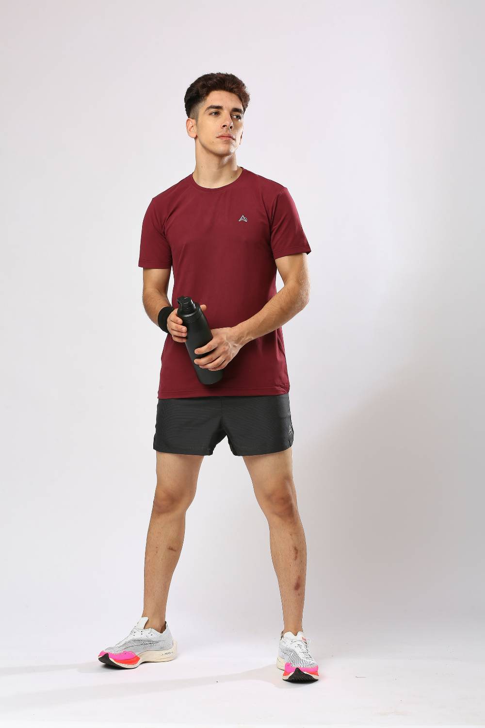buy breathable lightweight polyester t-shirt for men #Color_Maroon