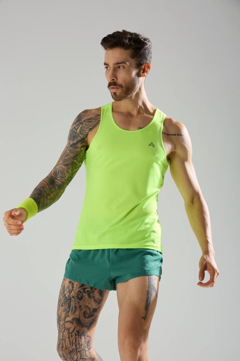 buy long run and workout vest or singlet online India #Color_Neon Yellow