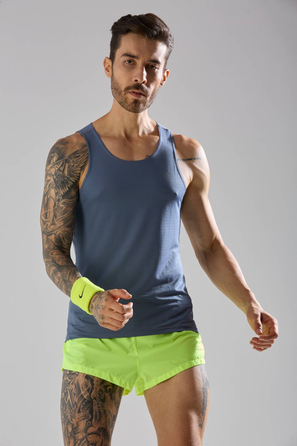 buy long run and workout vest or singlet online India #Color_Raw Steel