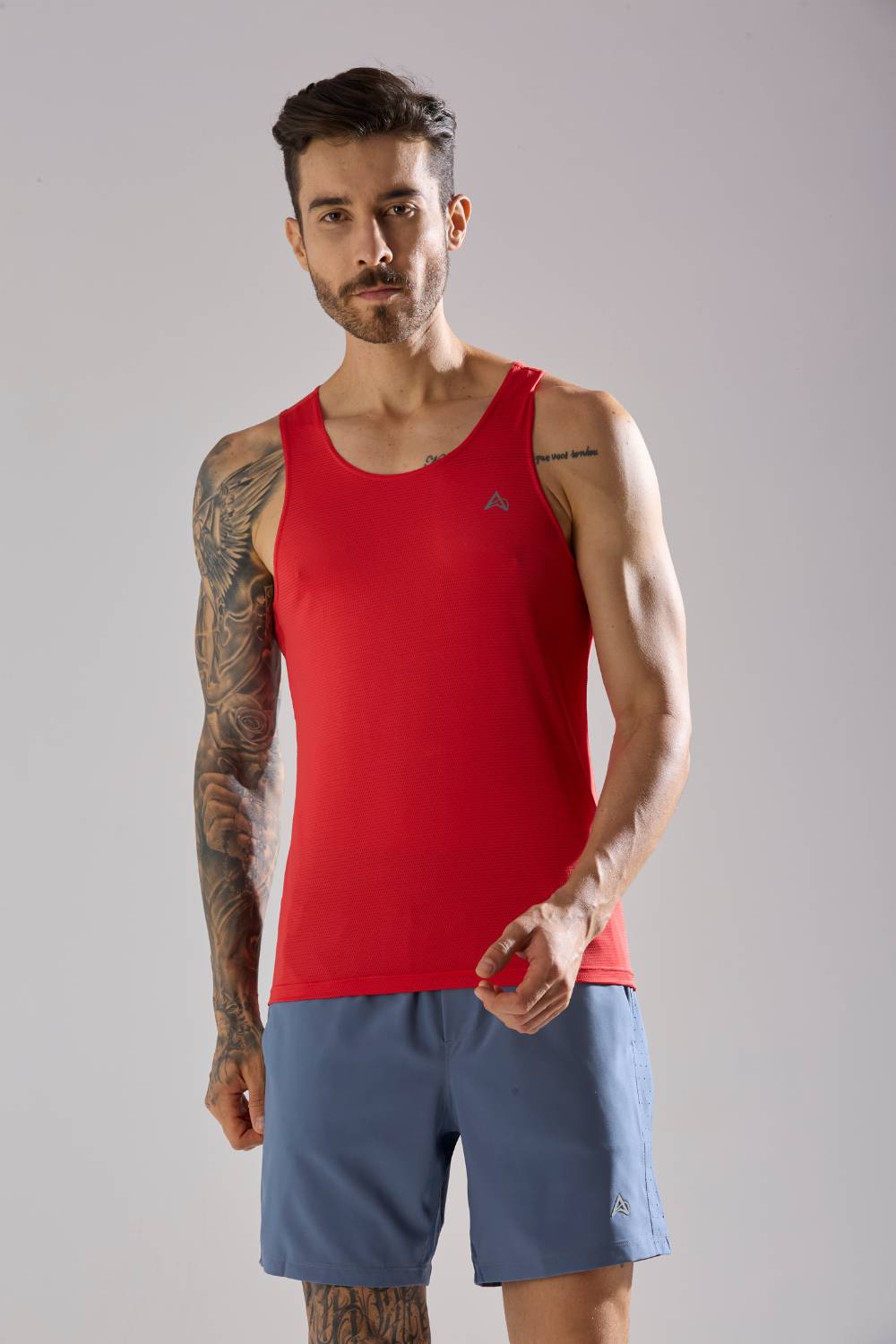 buy long run and workout vest or singlet online India #Color_Spicy Red