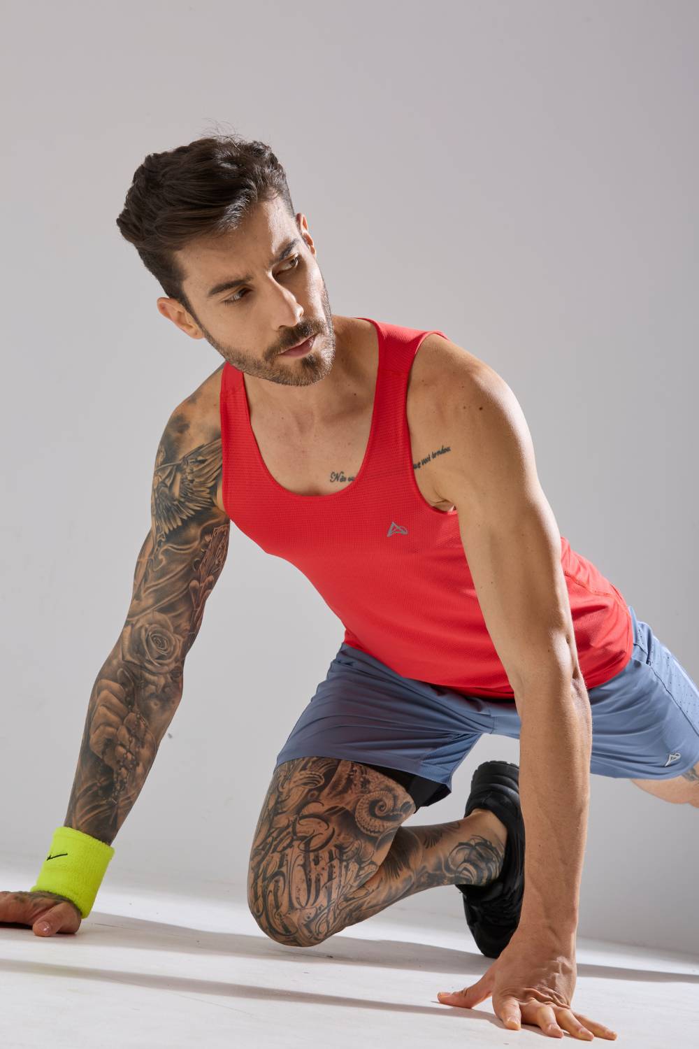 buy long run and workout vest or singlet online India #Color_Spicy Red
