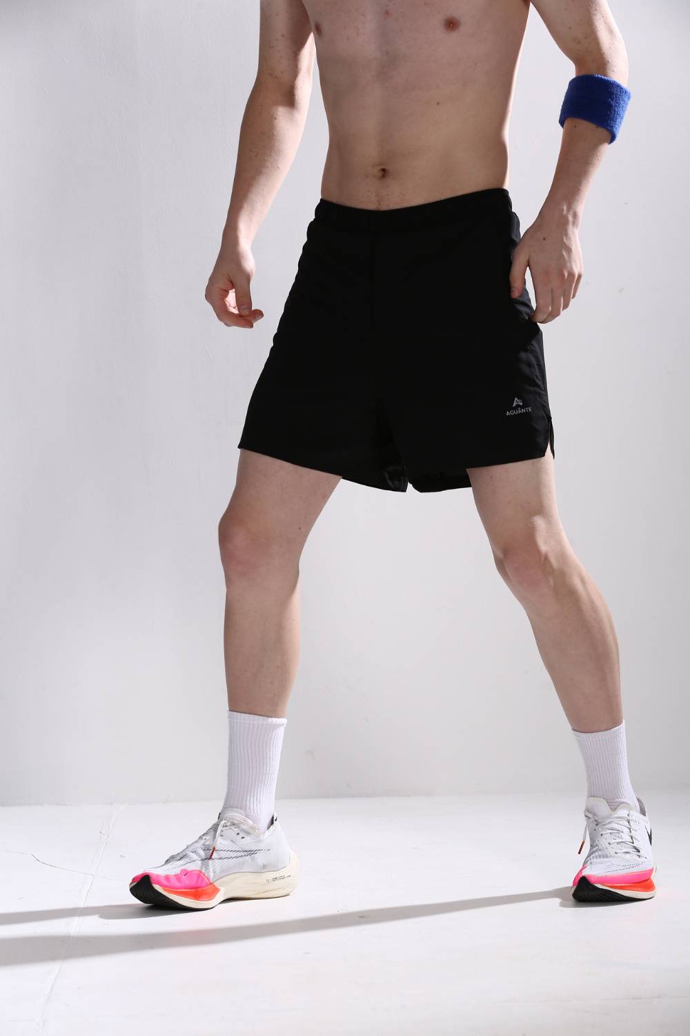 buy men 5 inch running shorts with inner lining #Color_Black