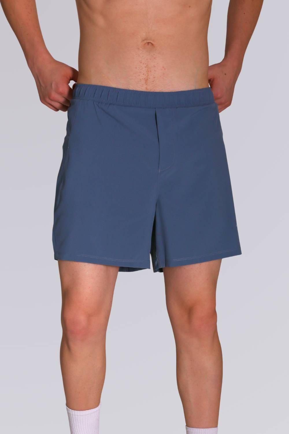 buy men 5 inch running shorts with inner lining #Color_Raw Steel
