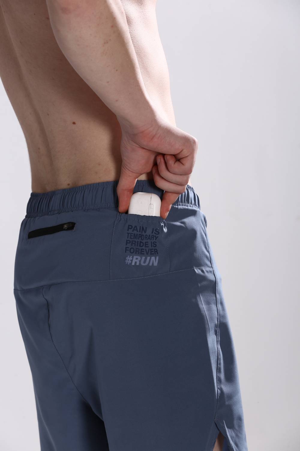 buy men 5 inch running shorts with inner lining #Color_Raw Steel