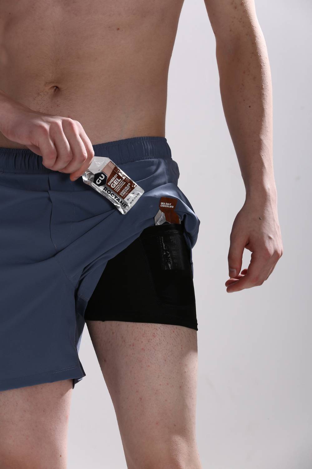 buy men 5 inch running shorts with inner lining #Color_Raw Steel