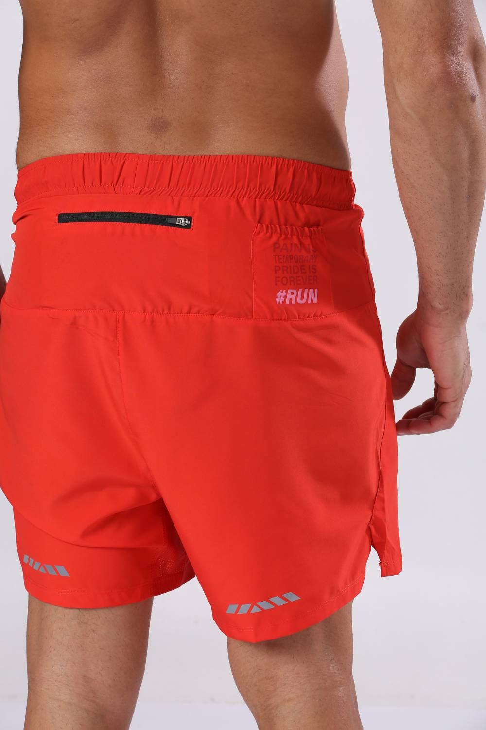 buy men 5 inch running shorts with inner lining #Color_Spicy Red