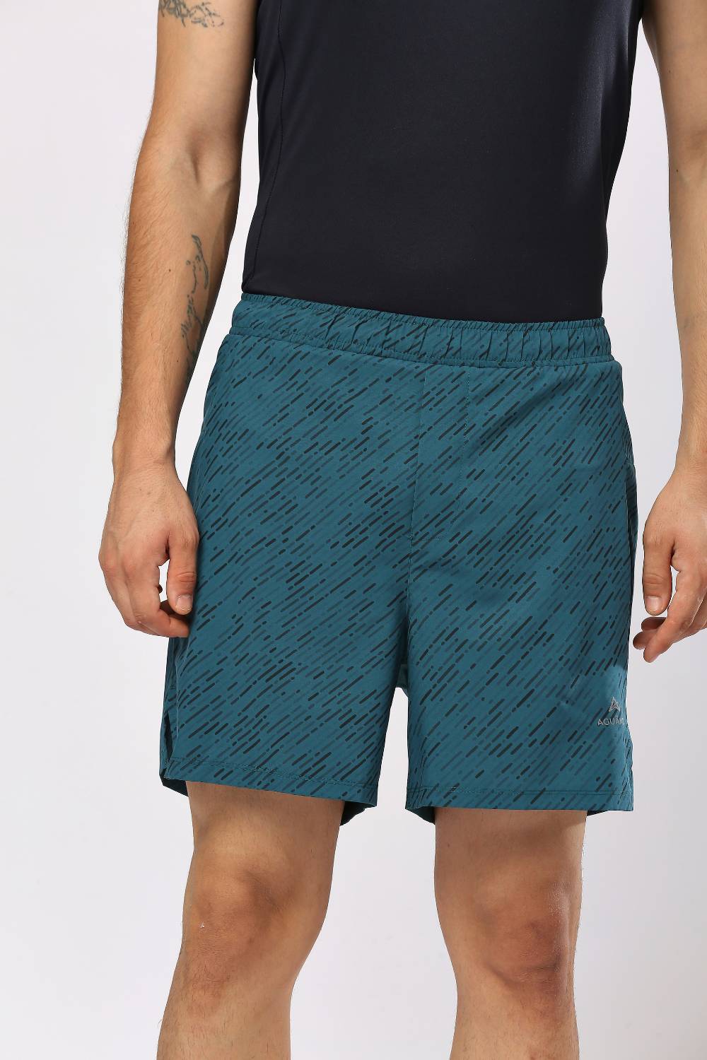 buy men 5 inch running shorts with inner lining #Color_Sea Green