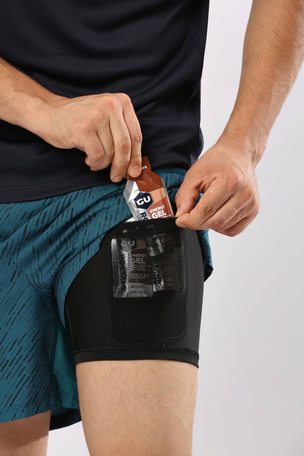 buy men 5 inch running shorts with inner lining #Color_Sea Green