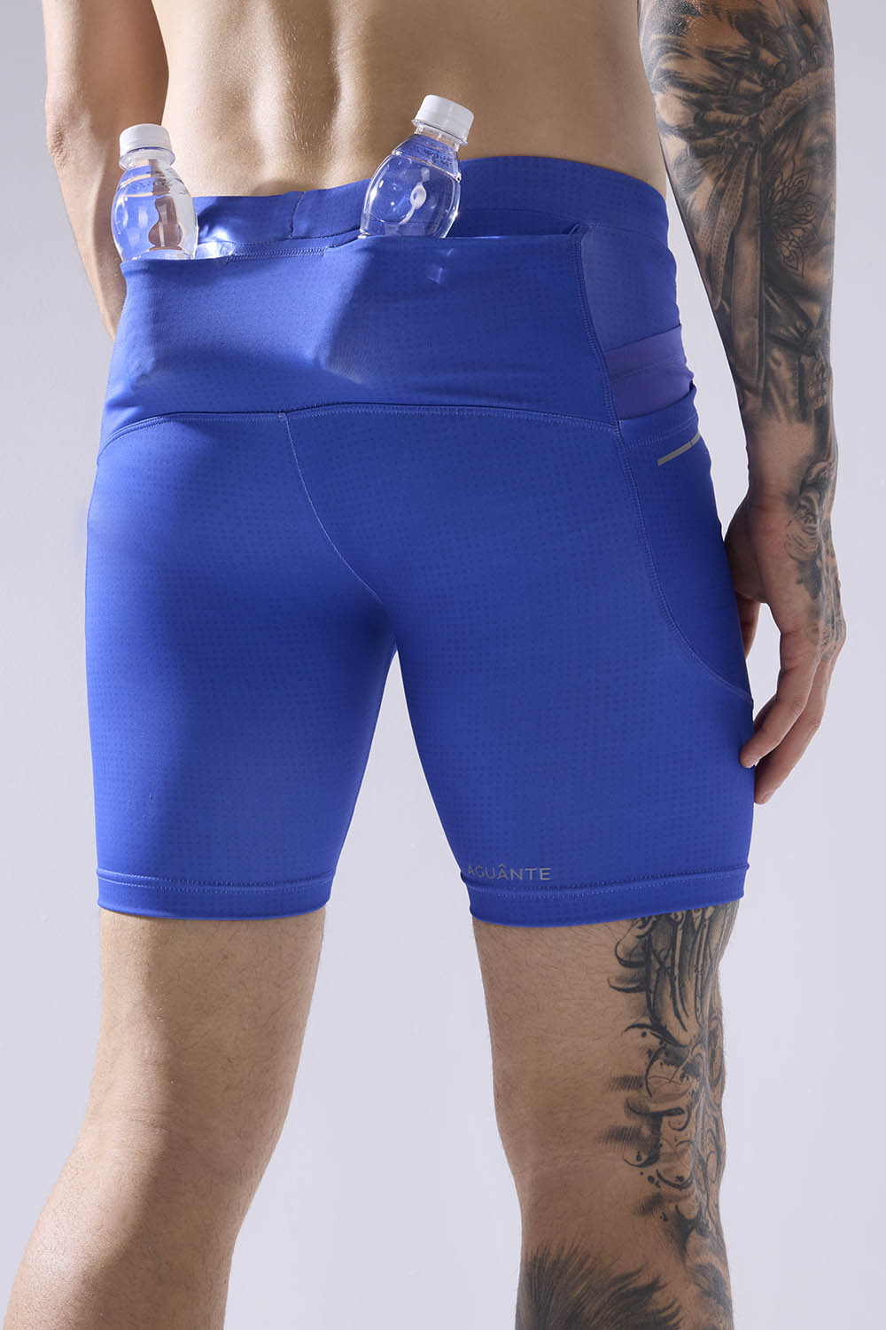 buy men 7 inch running half tights online #Color_Cosmic Blue Pr