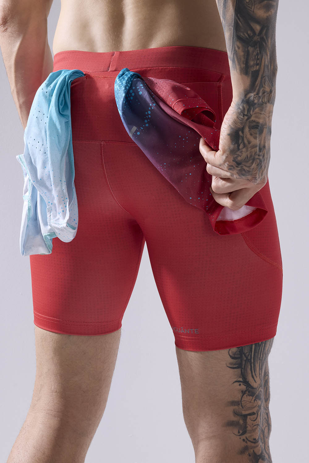 buy men 7 inch running half tights online #Color_Ignite Red Pr