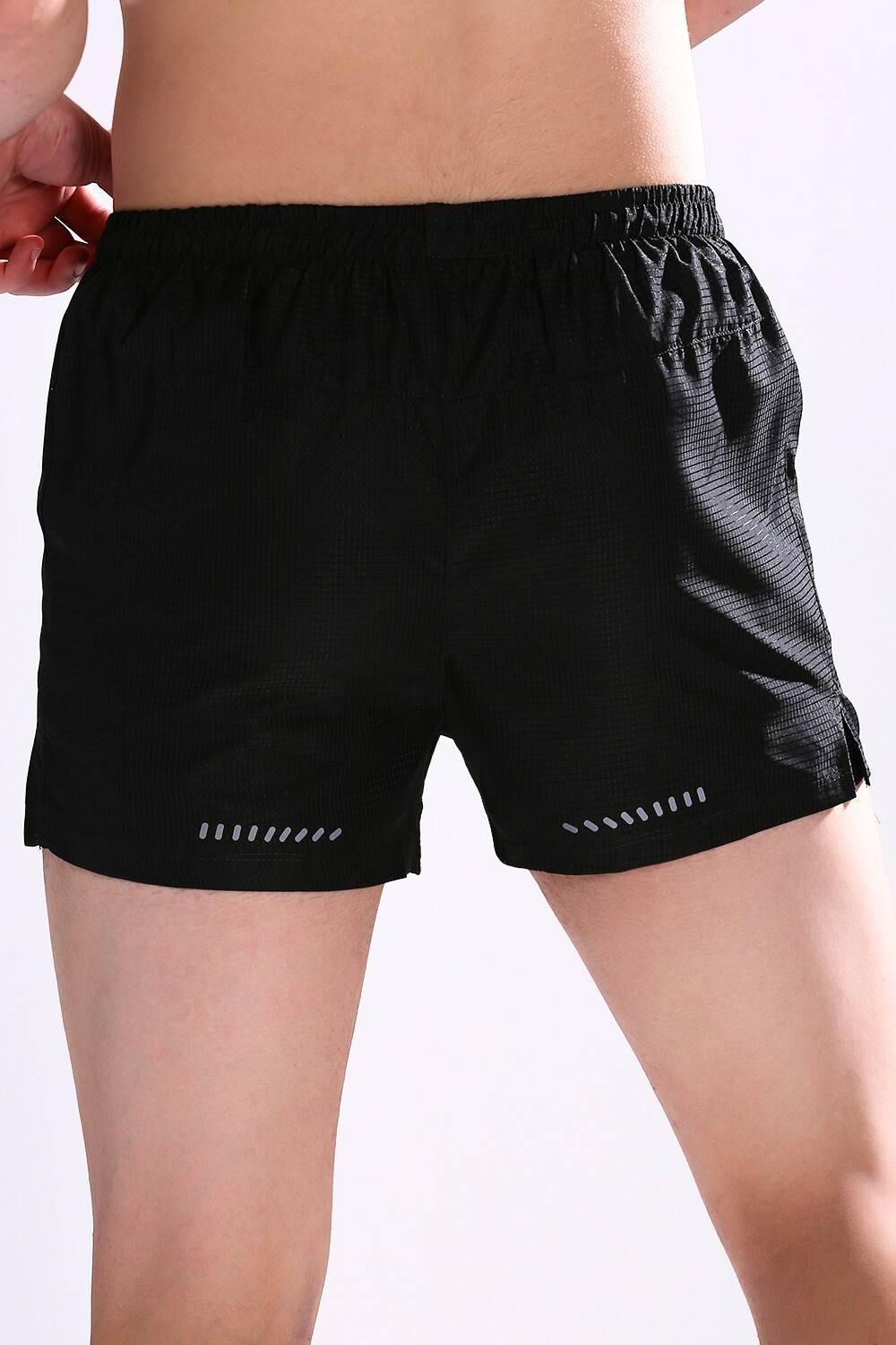 buy men running shorts 3.5 inches with inner lining #Color_Black