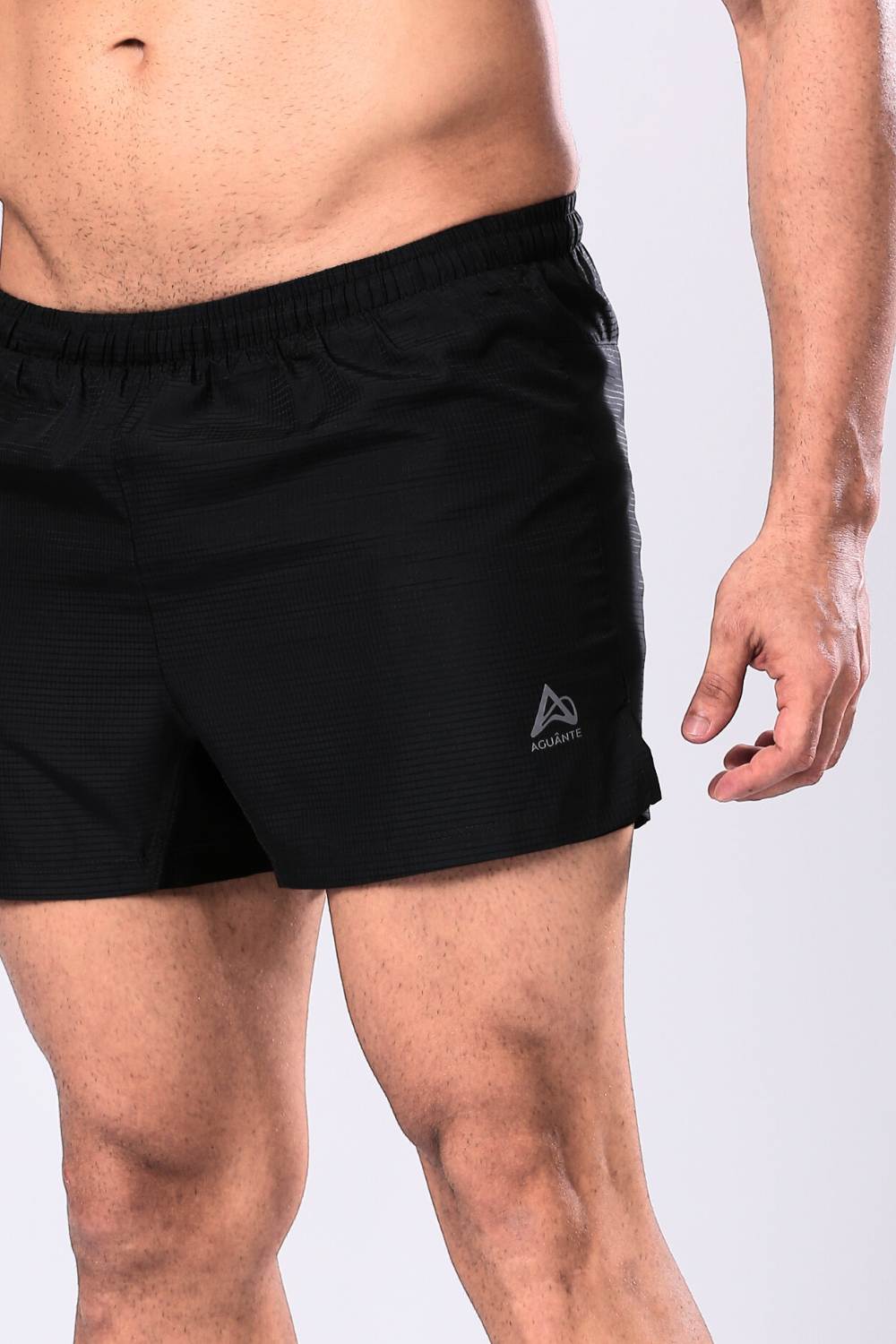 buy men running shorts 3.5 inches with inner lining #Color_Black