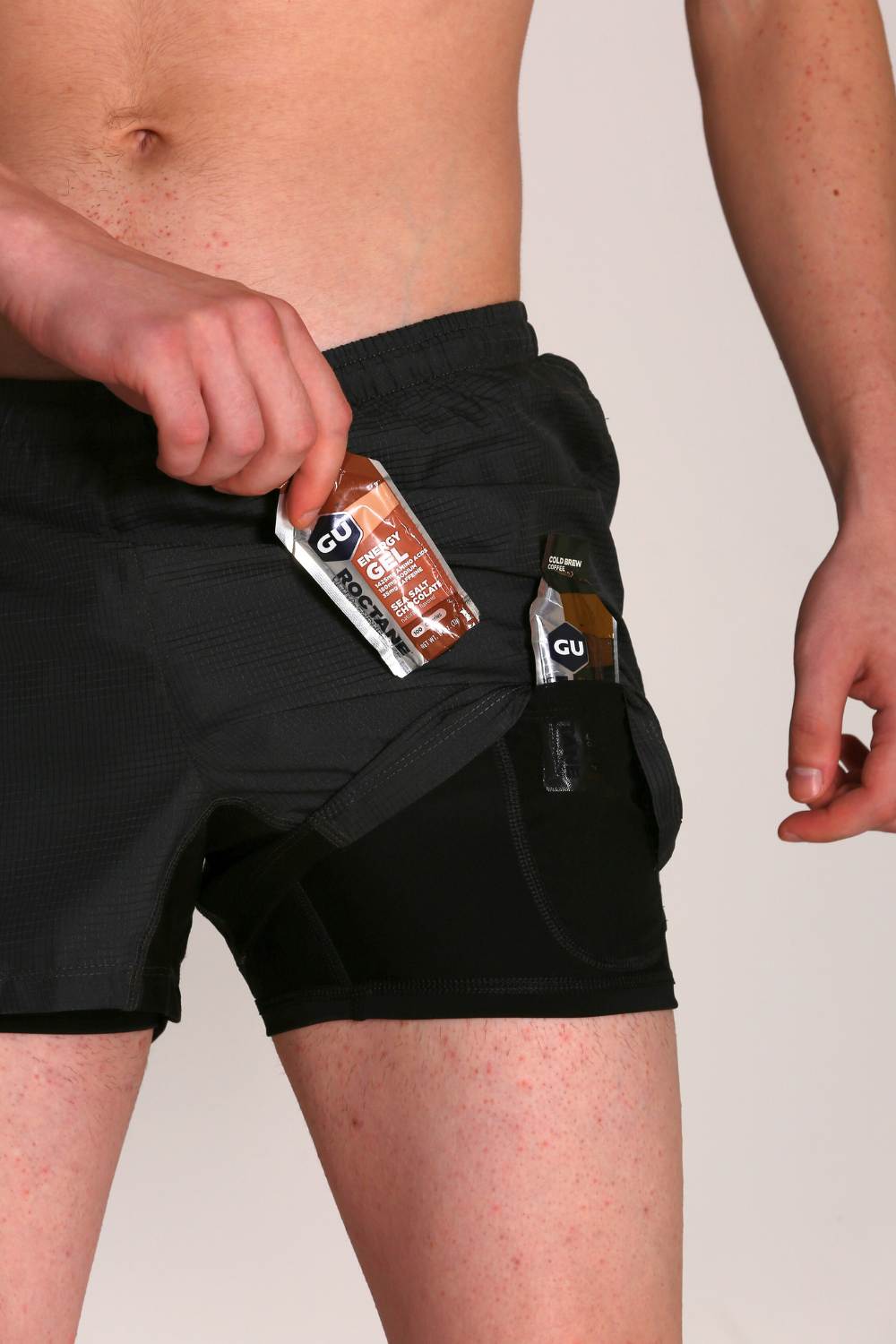 buy men running shorts 3.5 inches with inner lining #Color_Black