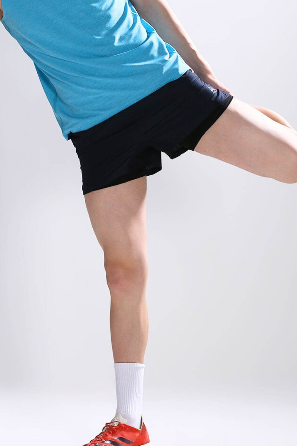 buy men running shorts 3.5 inches with inner lining #Color_Black