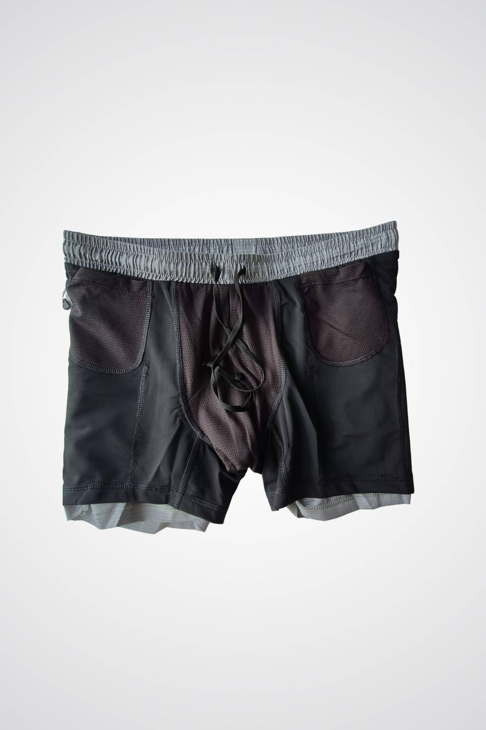 buy men running shorts 3.5 inches with inner lining #Color_Stone Grey