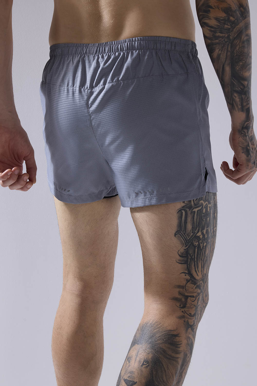 buy men running shorts 3.5 inches with inner lining #Color_Stone Grey