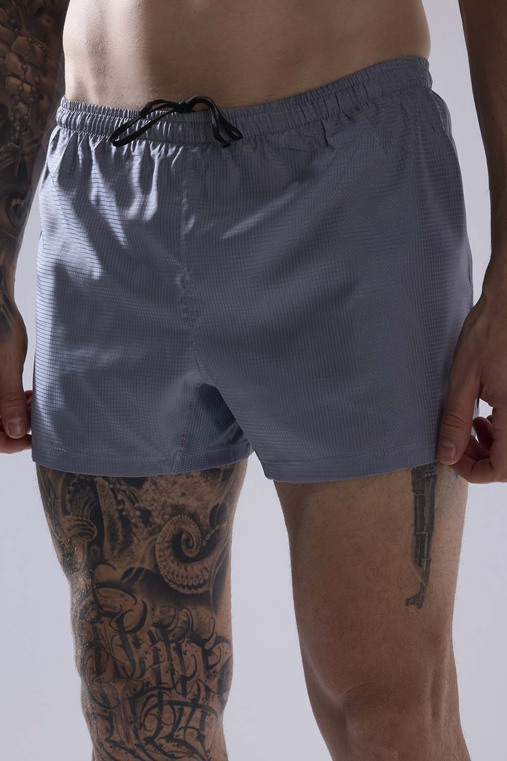 buy men running shorts 3.5 inches with inner lining #Color_Stone Grey