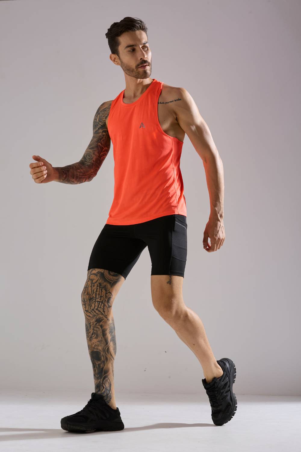 buy men's lightweight running singlet #Color_Neon Orange