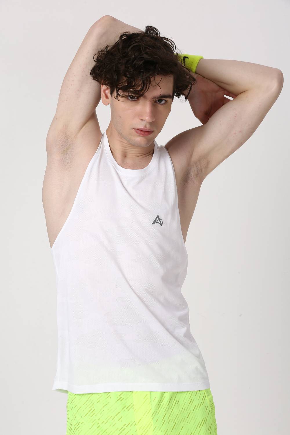 buy men's lightweight running singlet #Color_White