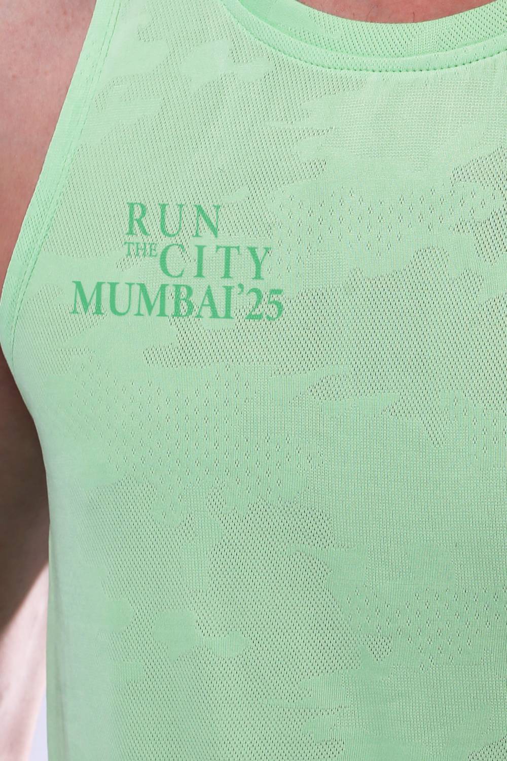 green colour race singlet for men #Color_Summer Green Pr